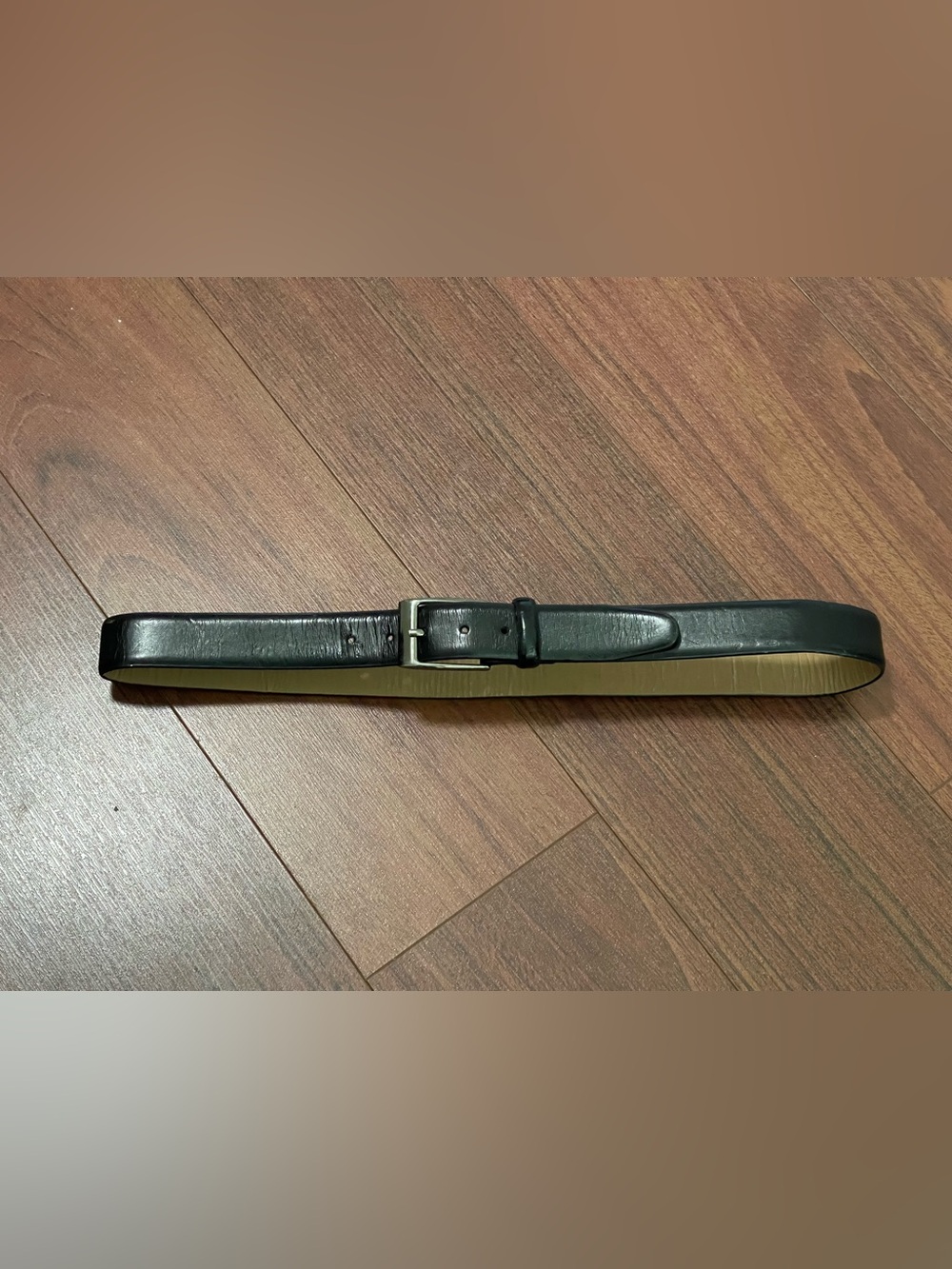 Dockers men's belt black leather brushed silver tone buckle 34-38 inches